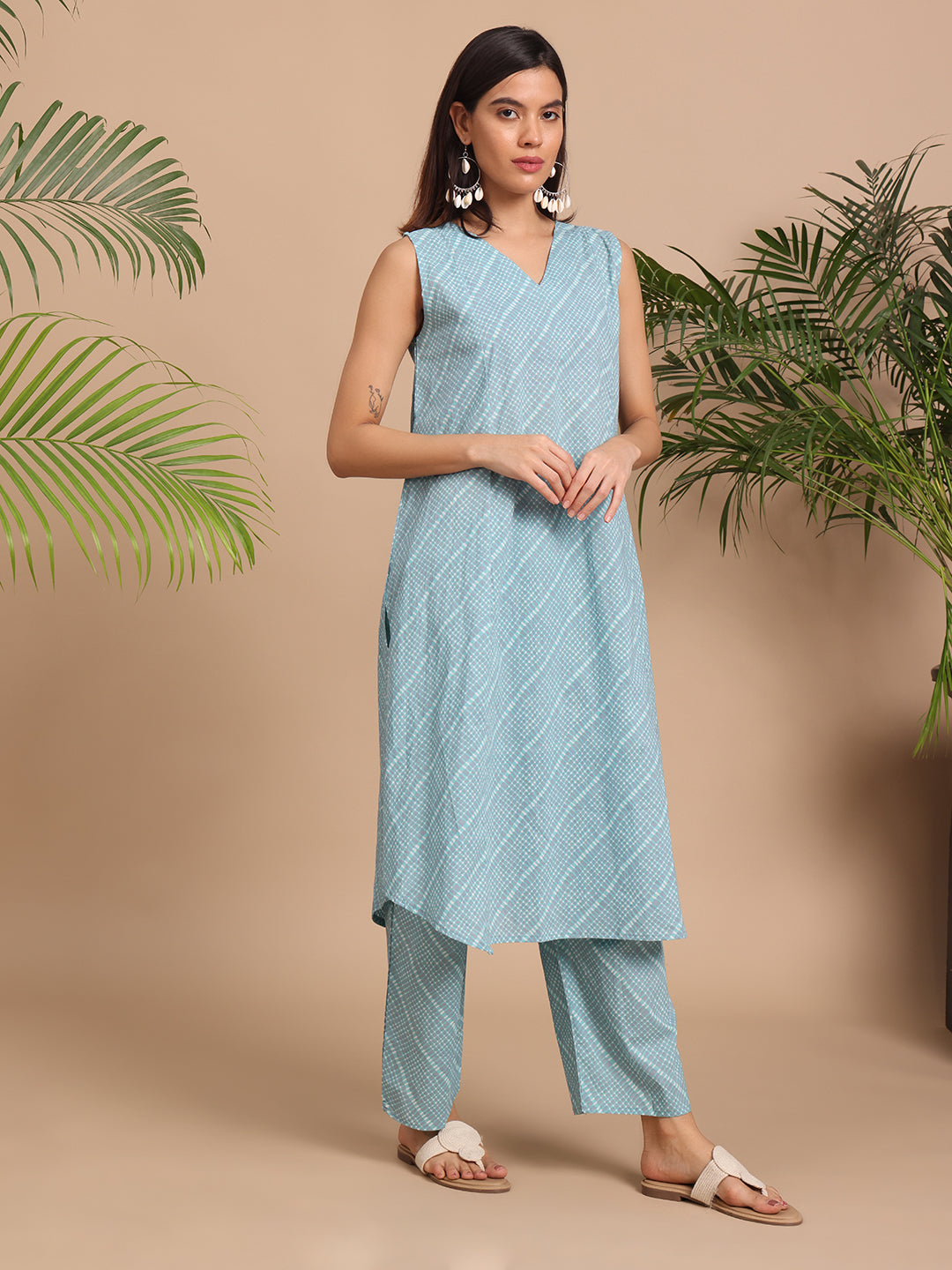 Organic Cotton Sleeveless Kurta Set