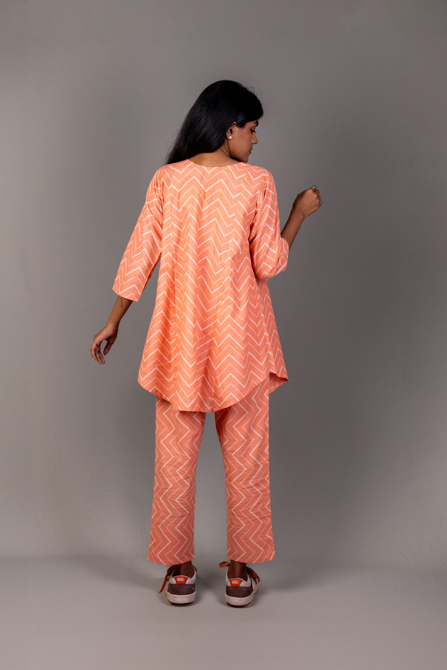 Peach Chevron Organic Cotton Co-Ord Set