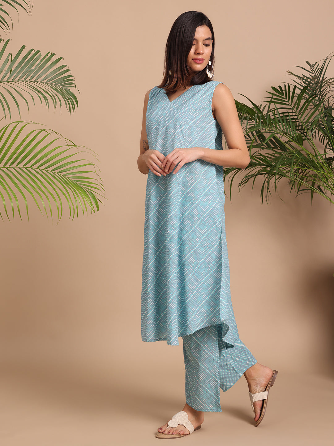 Organic Cotton Sleeveless Kurta Set