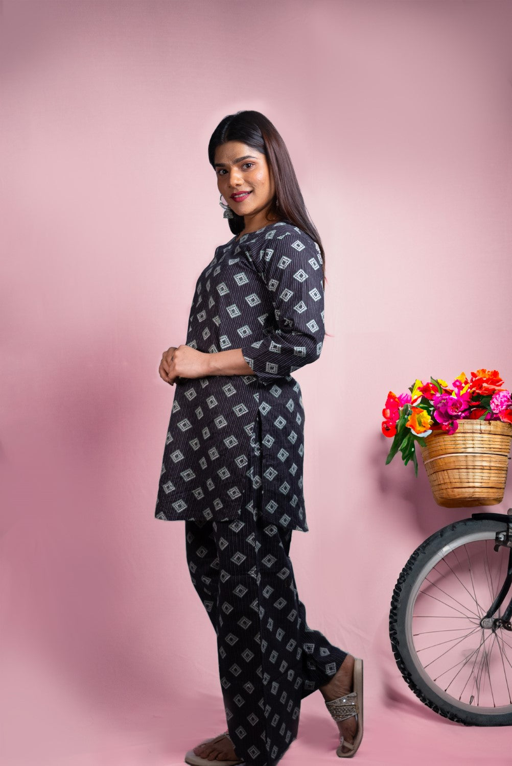 Geometric Print Pyjama Set in Organic Cotton