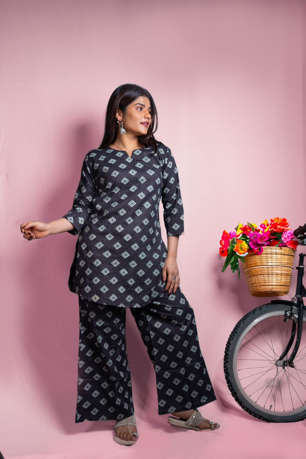 Geometric Print Pyjama Set in Organic Cotton