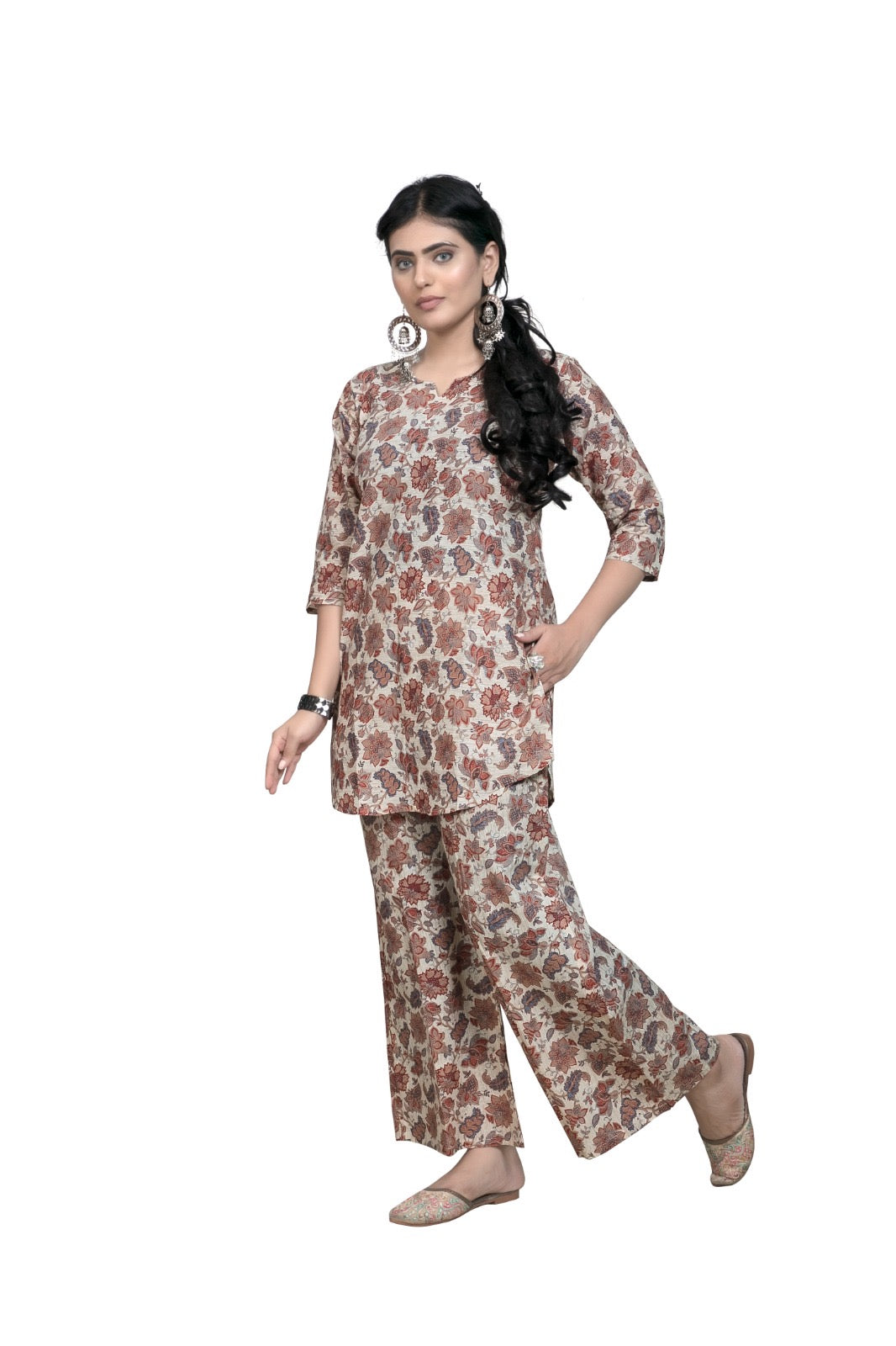 Floral Print Cotton Pajama Set