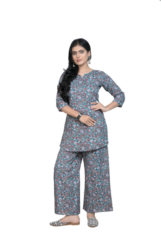Floral Harmony Cotton Co-ord Set