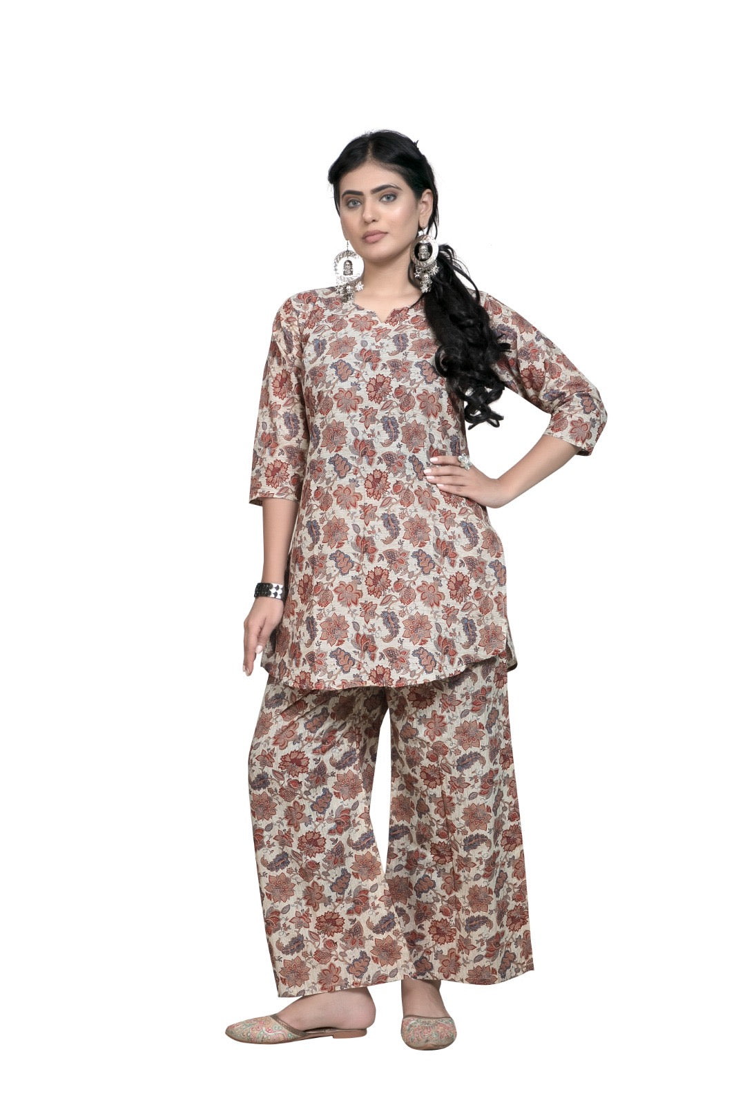 Floral Print Cotton Pajama Set