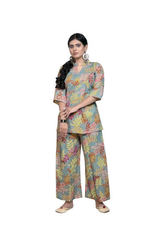 Floral Print Pyjama Set in Organic Cotton