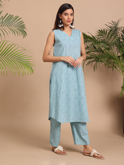 Organic Cotton Sleeveless Kurta Set