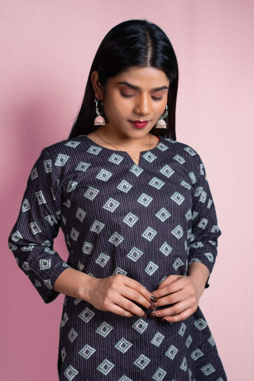 Geometric Print Pyjama Set in Organic Cotton