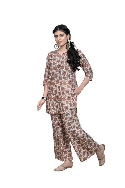 Floral Print Cotton Pajama Set