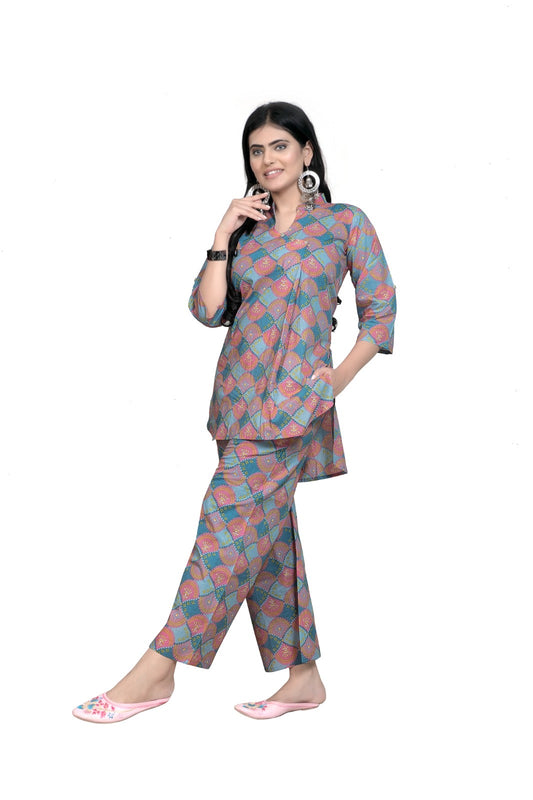 Geometric Print Co-ord Set in Organic Cotton